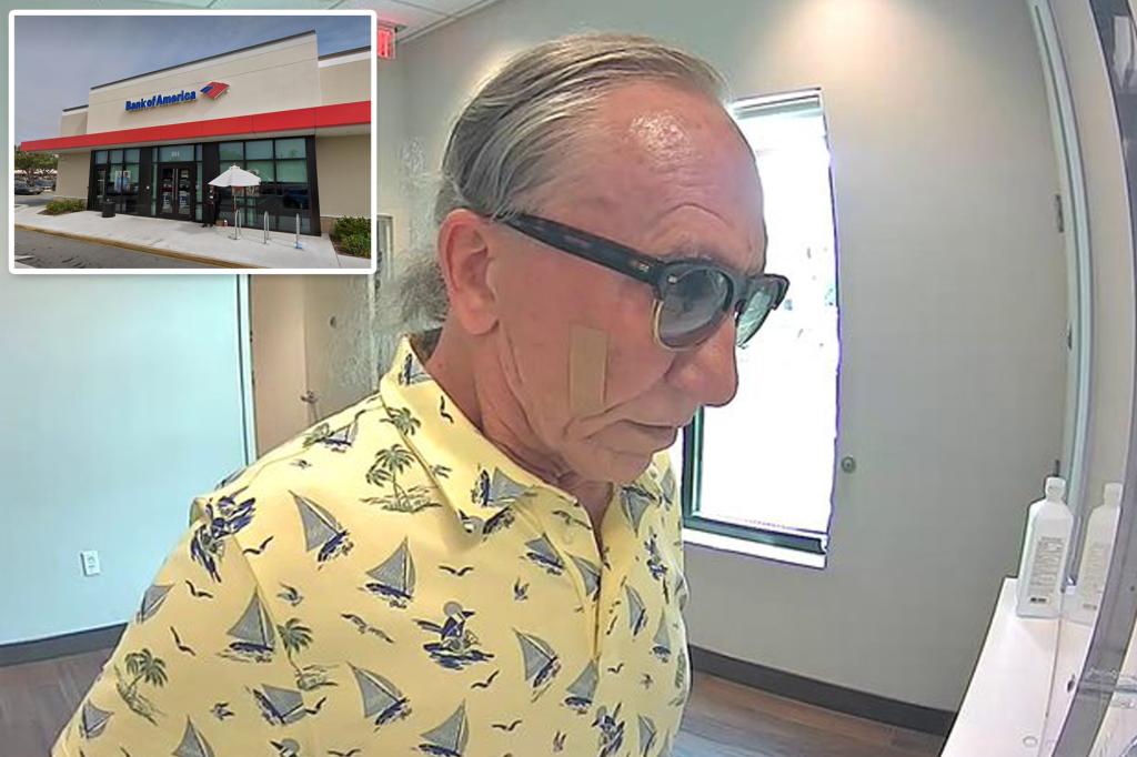 Elderly Florida man, 67, arrested by FBI for $650 bank robbery to pay his rent
