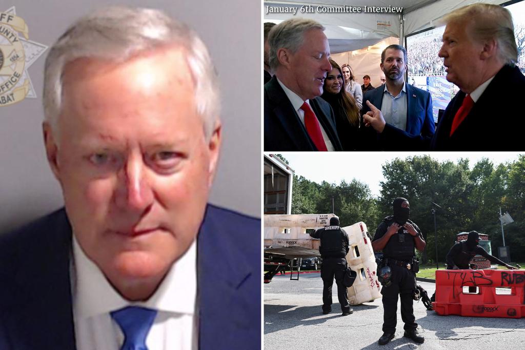 Ex-Trump chief of staff Mark Meadows’ mugshot released as he surrenders on Georgia election charges