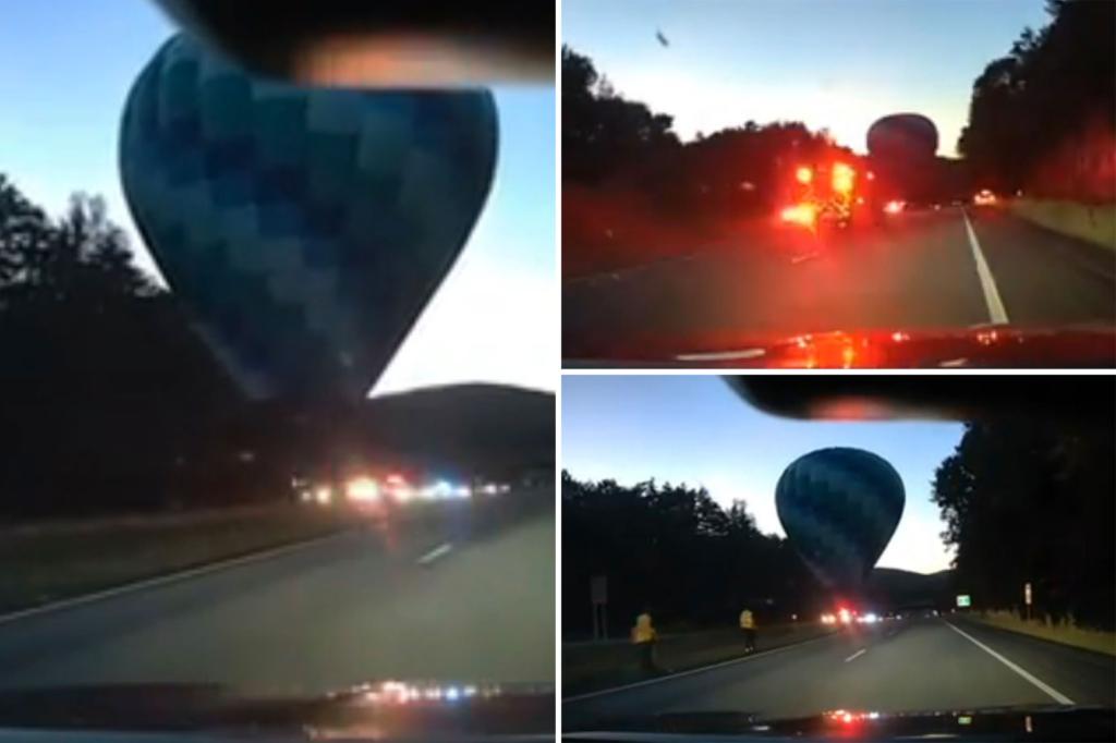 Hot air balloon pilot safely lands on Vermont highway median after mid-flight trouble with 4 passengers aboard: ‘Common landing’