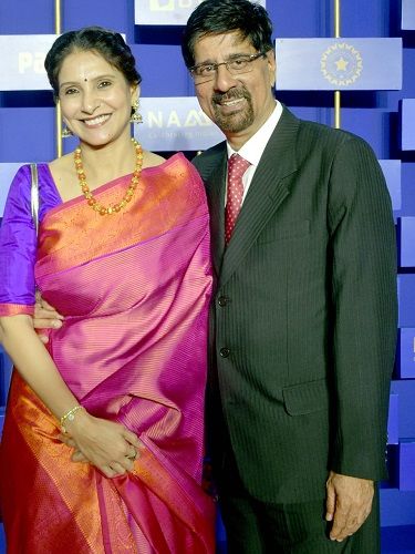 Krishnamachari Srikkanth with his wife, Vidya Srikkanth