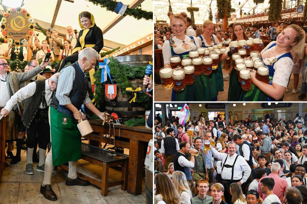 Beer flows and crowds descend on Munich for the official start of Oktoberfest