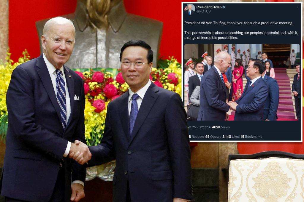 Biden deletes tweet thanking Vietnamese president with photo of the wrong leader