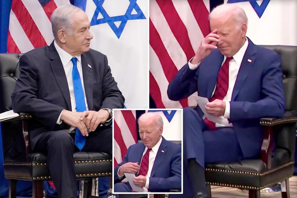Biden makes sign of the cross in bizarre moment with Israeli PM Netanyahu