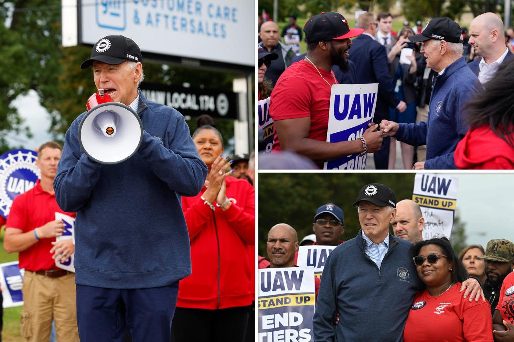 Biden plays blue-collar Joe — for total of 12 minutes —  on picket line before Silicon Valley fundraiser
