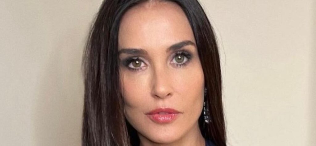 Demi Moore Caught Exposing Chest In Fully Sheer Dress