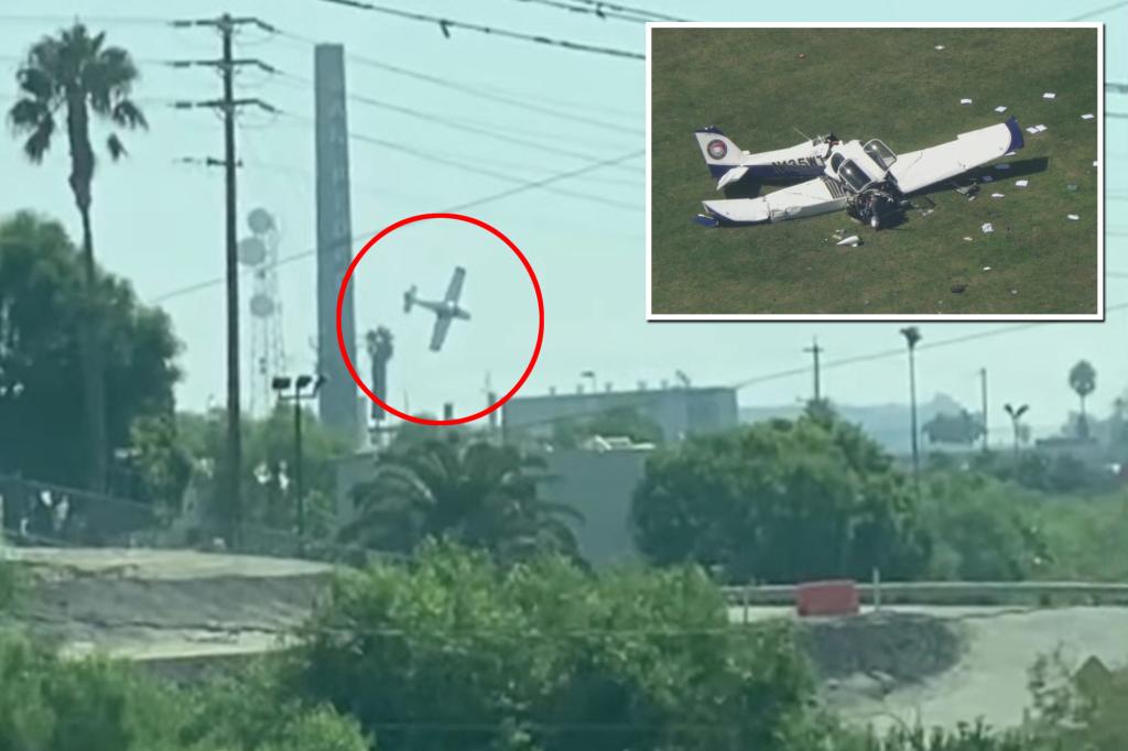 Harrowing video captures moment small plane crashes on LA soccer field