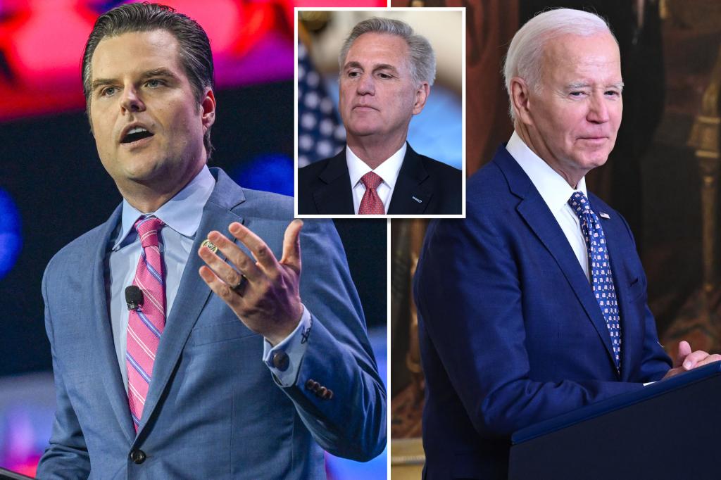 Matt Gaetz threatens to force vote on Biden impeachment — and oust McCarthy if he gets in way