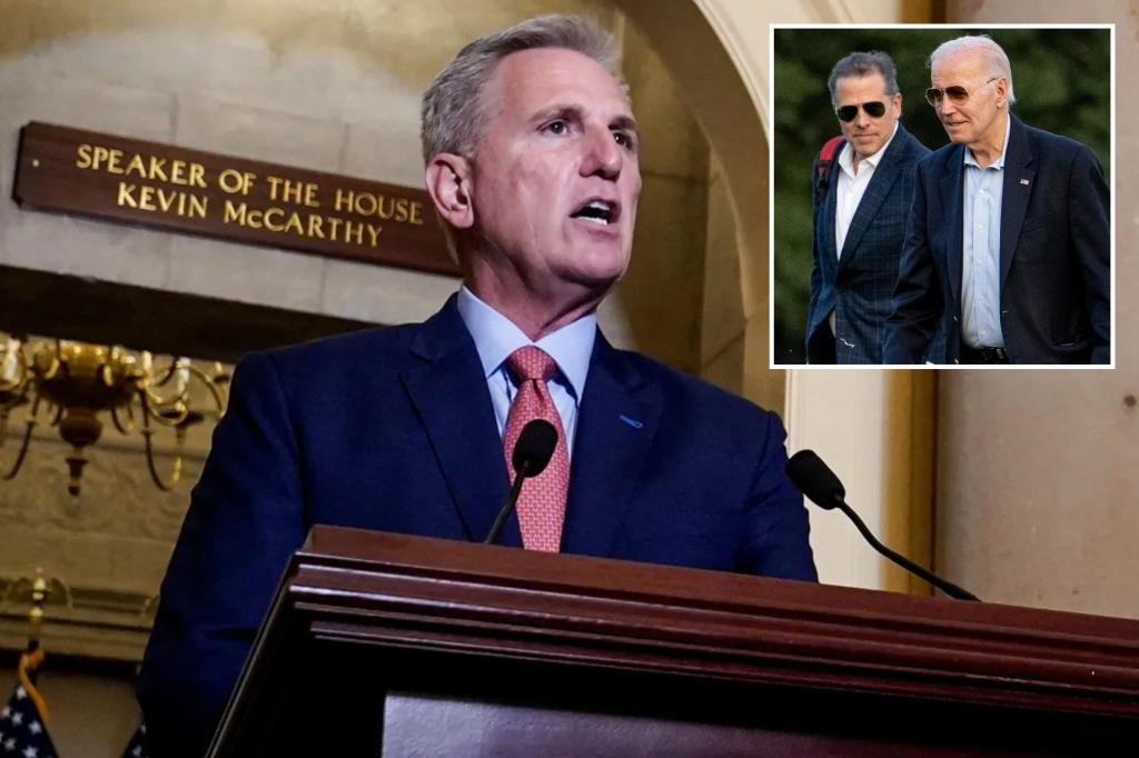 McCarthy directs House committees to open formal impeachment inquiry into Biden’s alleged involvement with Hunter business dealings