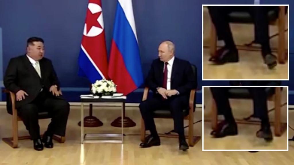 Putin’s constant leg twitching during Kim Jong Un meeting reignites health speculation