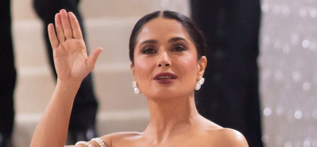 Salma Hayek Drops Jaws In Strapless Red Dress In Paris