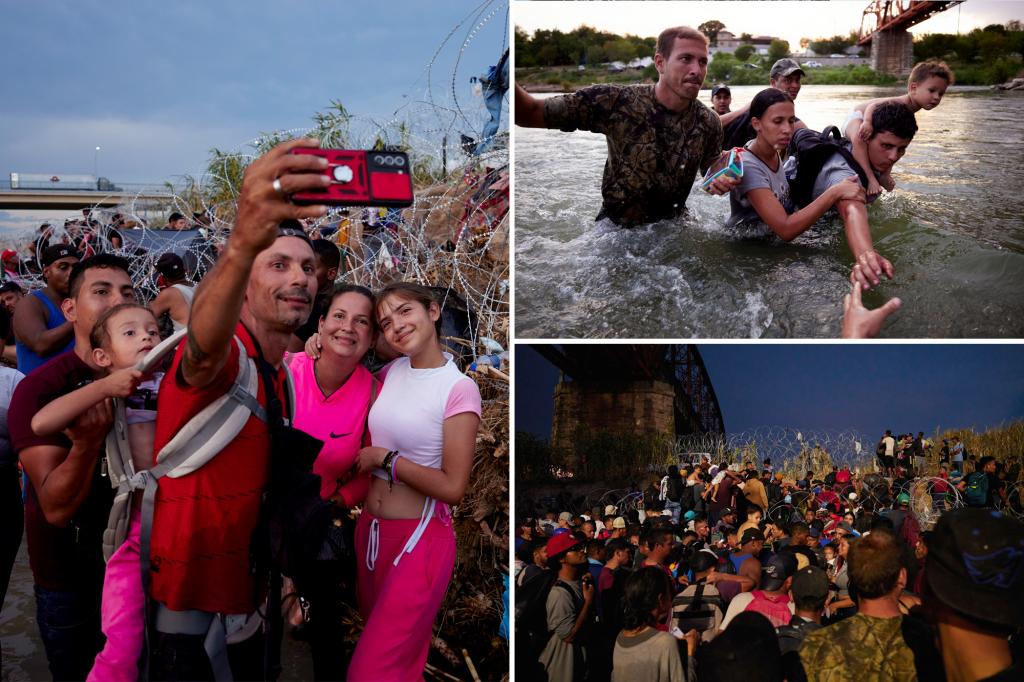 Smuggled migrants’ treacherous journey across Rio Grande documented in startling new photos