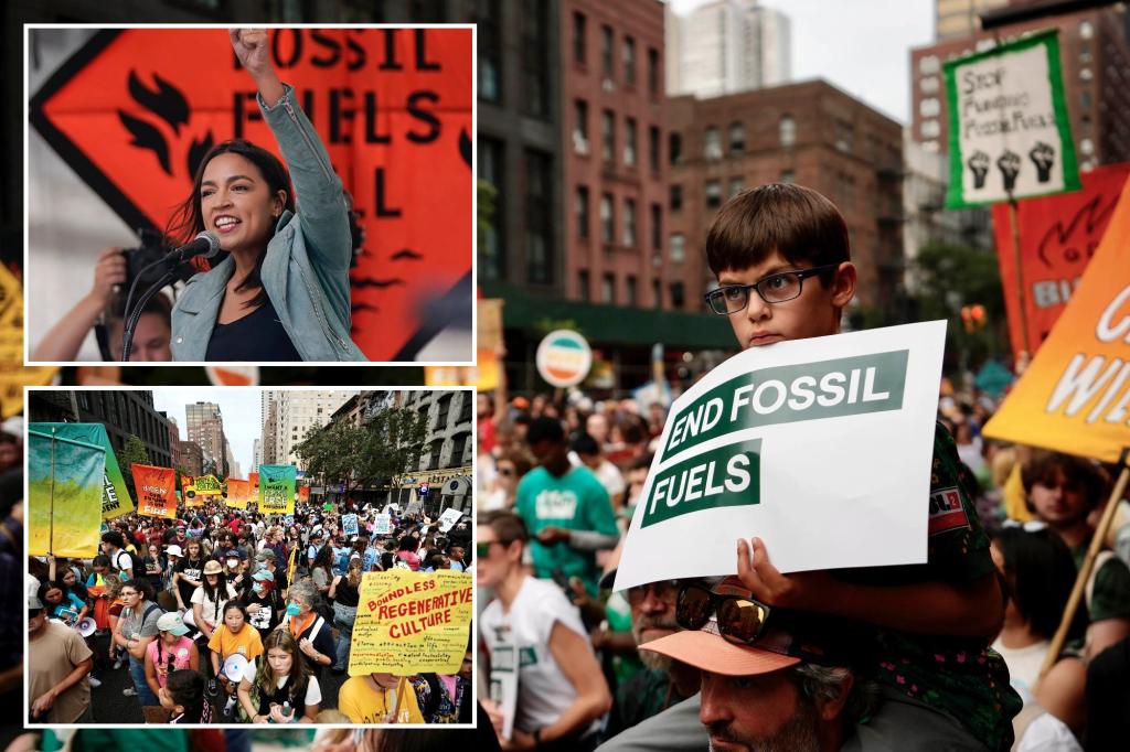 Tens of thousands march to kick off climate summit, demanding end to warming-causing fossil fuels