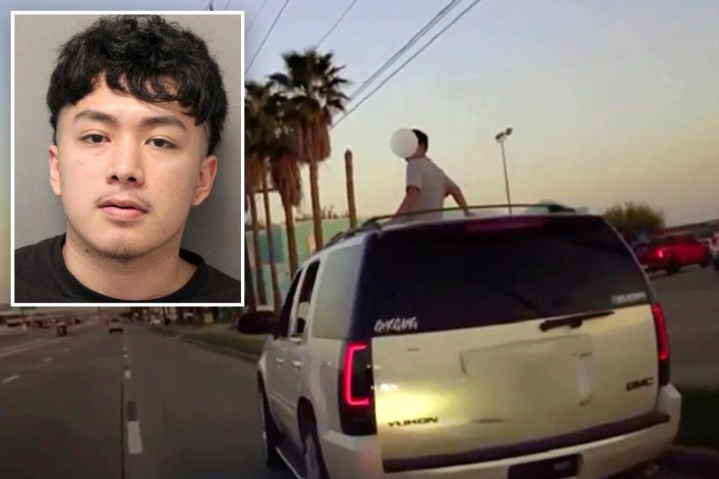 Texas driver Victor Chavez arrested for allowing 12-year-old to joyride on top of SUV