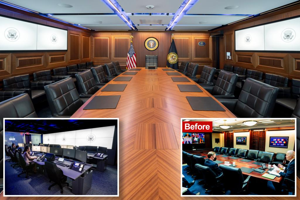 White House unveils spiffy new Situation Room weeks after cocaine find
