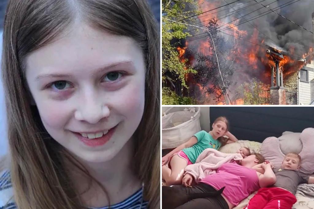 ‘Brave’ girl, 11, survives house fire by jumping out window after ‘schizophrenic’ dad set blaze that killed mom, siblings