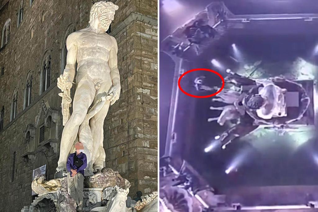 ‘Imbecile’ tourist damages famous Italy fountain by climbing it for selfie