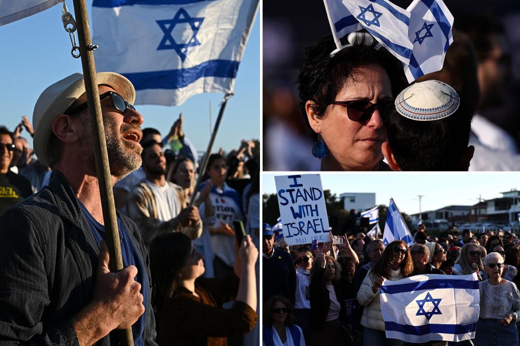 Australia’s Jewish community gathers for vigil for Israelis killed in Hamas attacks