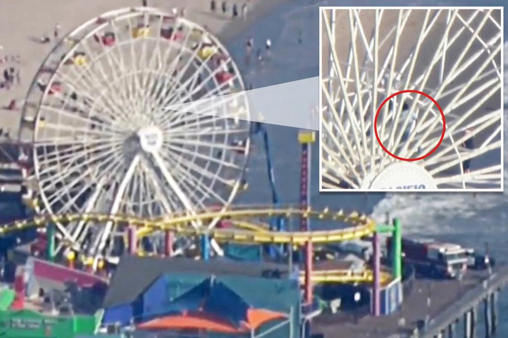 Backpack-wearing man arrested after climbing Santa Monica Ferris wheel, claiming to have bomb