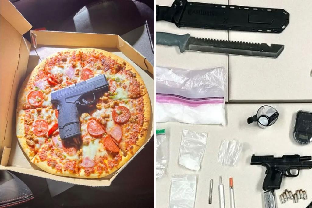 California deputies find handgun on pepperoni pizza in box during traffic stop