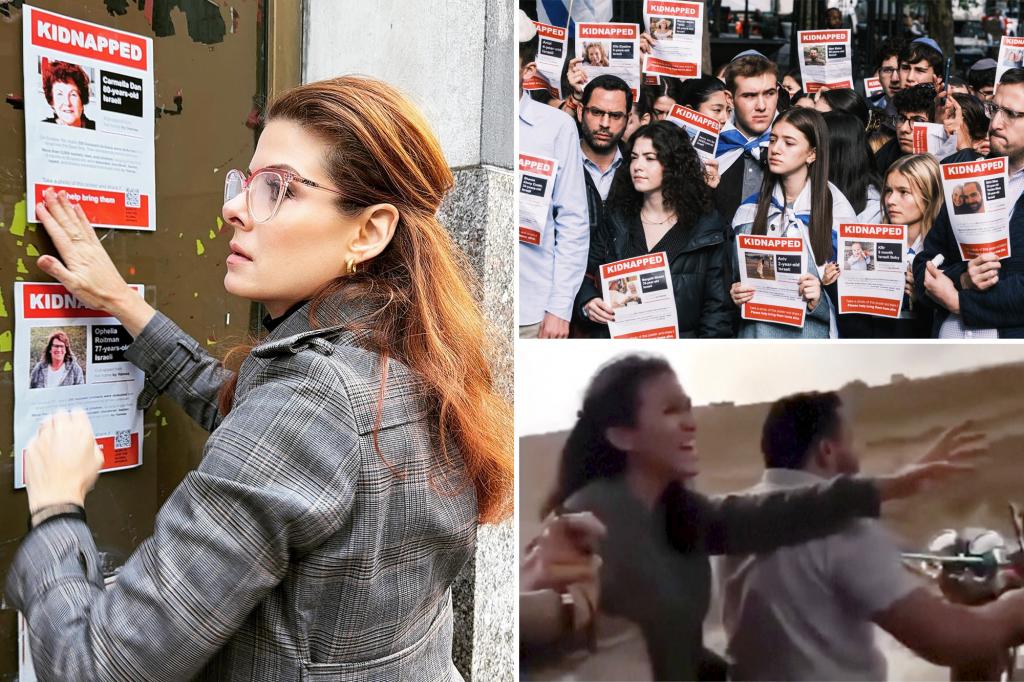 Debra Messing begs ‘far-left students’ to leave up Israeli hostage posters she hung in NYC