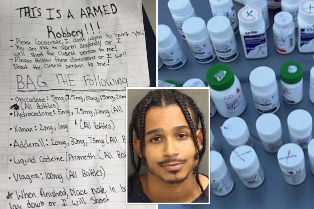Florida man threatens CVS workers with note saying he’ll ‘shoot the closest person’ if they don’t hand over drugs: cops