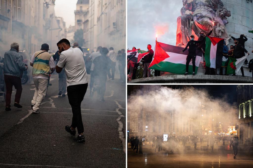 France uses teargas on banned pro-Palestinian rally as Macron calls for calm