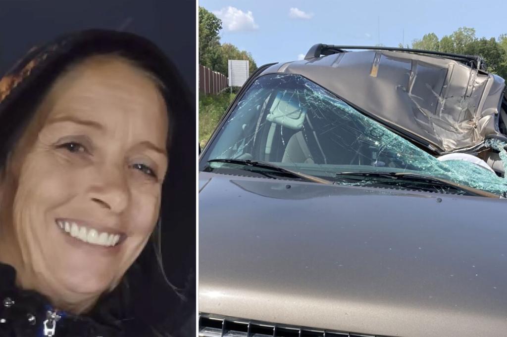 Grandmother, 53, killed when tire crashes through windshield as she drives to amusement park with family
