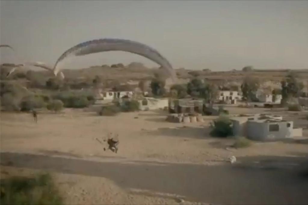 Hamas terrorists sail into Israeli territory using motorized paragliders