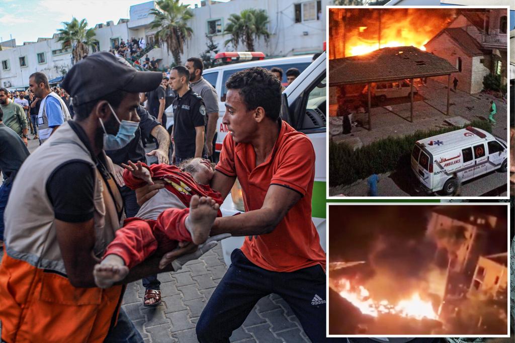 Hundreds killed in Gaza hospital blast as Israel blames failed Hamas rocket