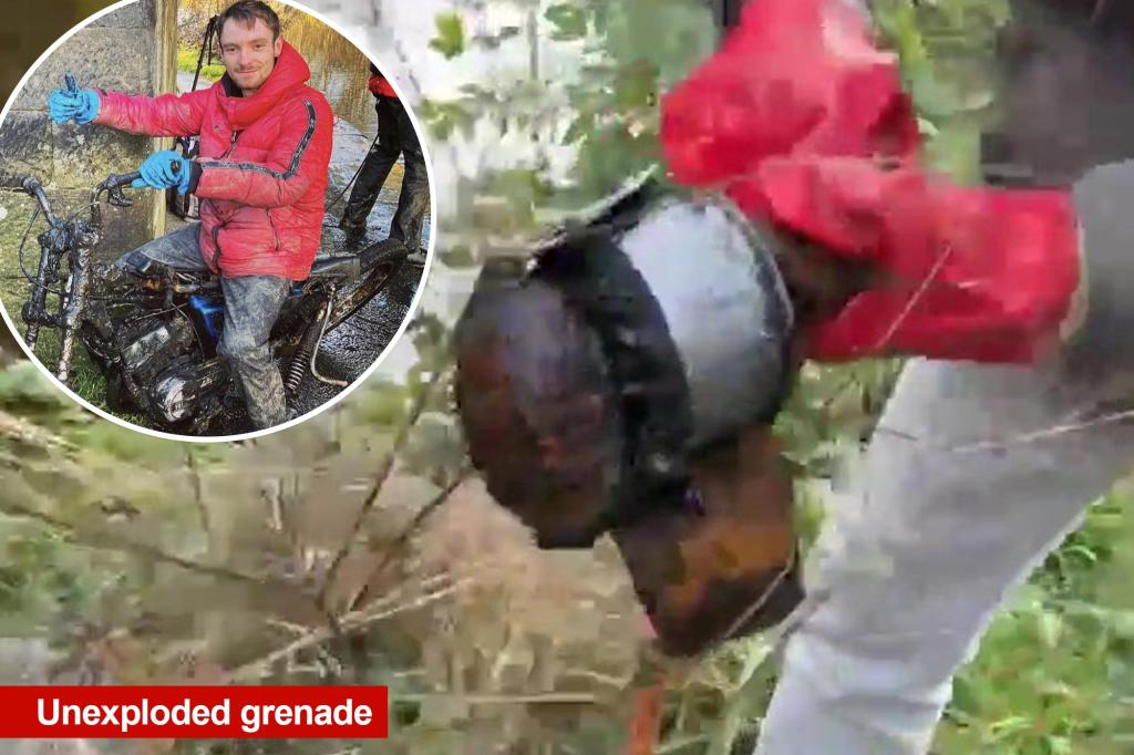 Magnet fishermen shocked to pull live WWII grenade from canal, sparking bomb scare