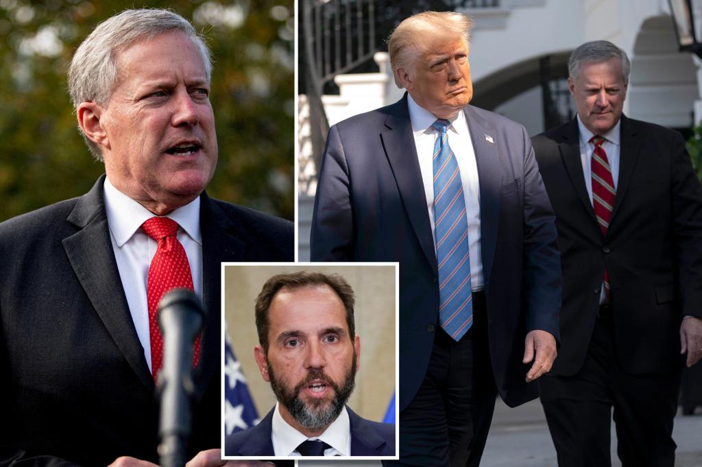 Mark Meadows granted immunity in federal 2020 election case against Trump: reportÂ 