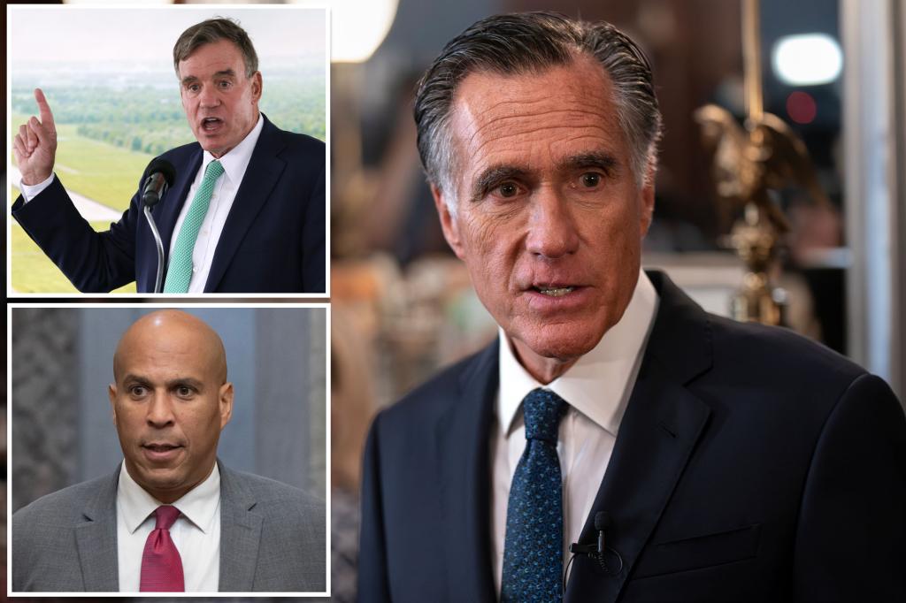 Mitt Romney asks Dem Sens. Cory Booker, Mark Warner to primary Biden: report