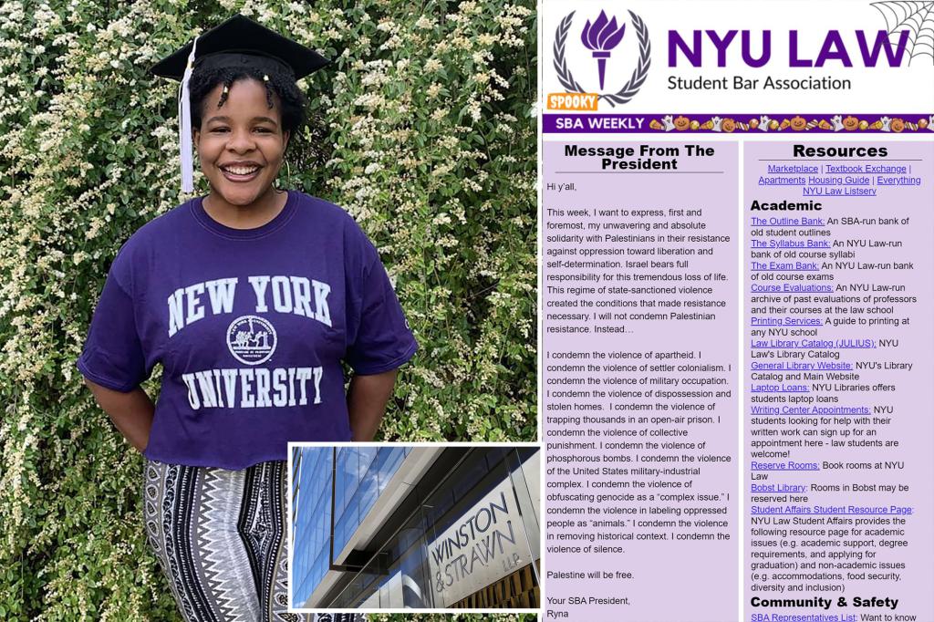 NYU student leader who said Israel bore ‘full responsibility’ for Hamas terror attack vows to ‘continue to speak out’