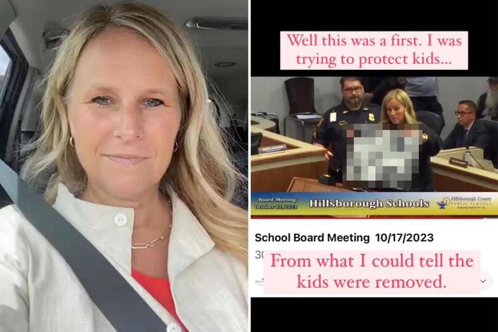 Outraged Florida mom stopped from sharing book featuring nudity and sex acts at school board meeting