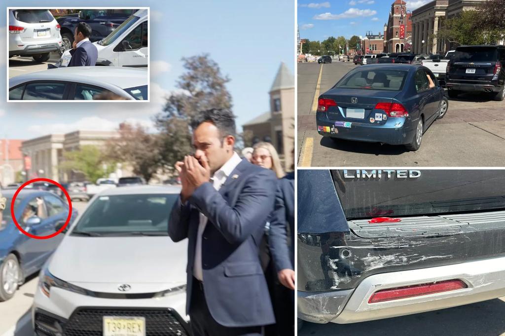 Ramaswamy says angry protesters rammed his car in Iowa; police say no evidence crash was intentional