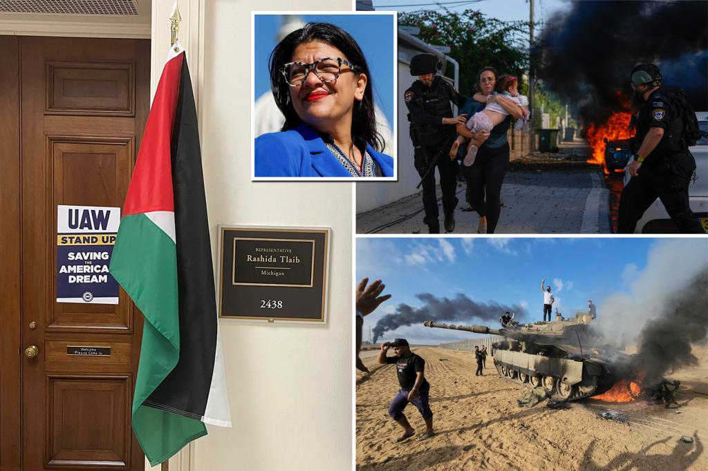 Rep. Rashida Tlaib slammed for Palestinian flag outside Capitol office as fellow lawmaker pushes for ban