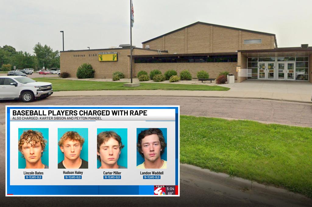 Six South Dakota high school baseball players charged with raping two teens