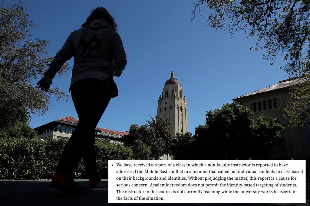 Stanford teacher suspended for allegedly separating out Jewish students in class as ‘colonizers’