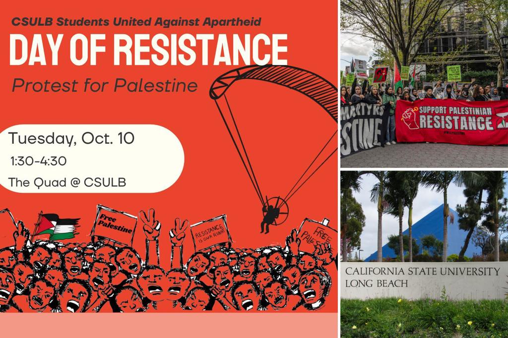 Student groups at Calif. university face backlash over pro-Palestinian rally poster featuring paraglider