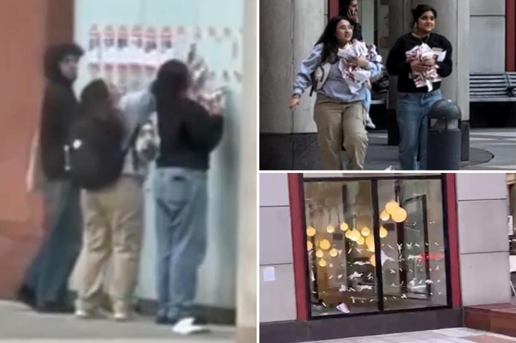 Trio caught on video ripping down Israeli hostage posters on NYU campus: ‘Cowards’