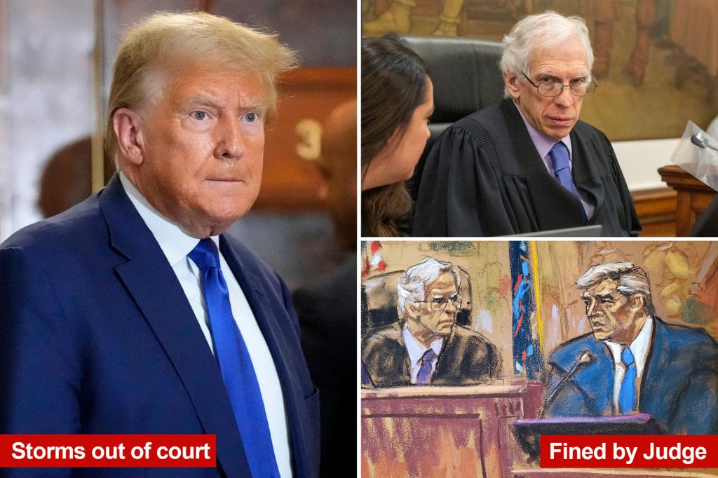 Trump storms out of courtroom after judge calls him to the stand, fines him $10K for violating gag order