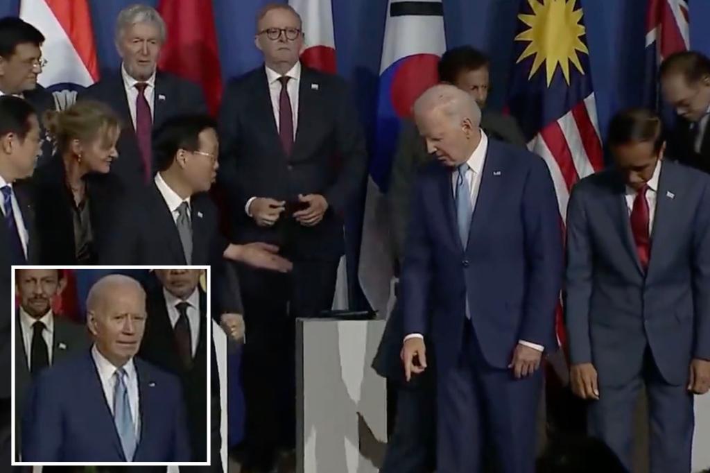 Biden appears confused while standing with world leaders after struggling to pronounce names