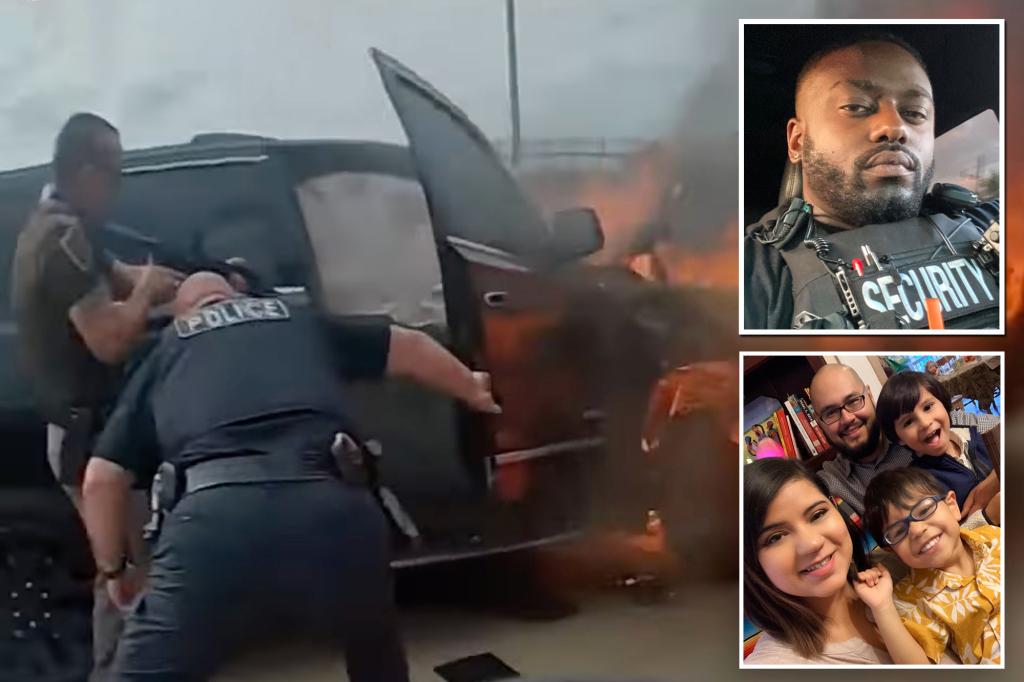 Bodycam captures moment Nathaniel Huey Jr. dies in fiery crash with fiancée after being accused of killing family of 4, 3 dogs