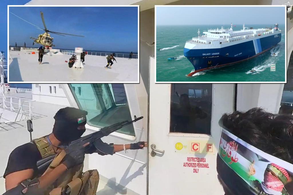Chilling video shows Houthi rebels hijacking Israel-linked ship in Red Sea, taking crew hostage