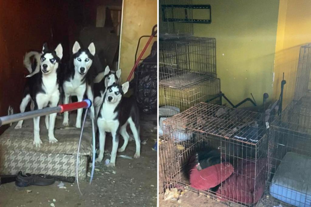 Dozens of husky puppies, mother found inside unlivable, abandoned Philadelphia home