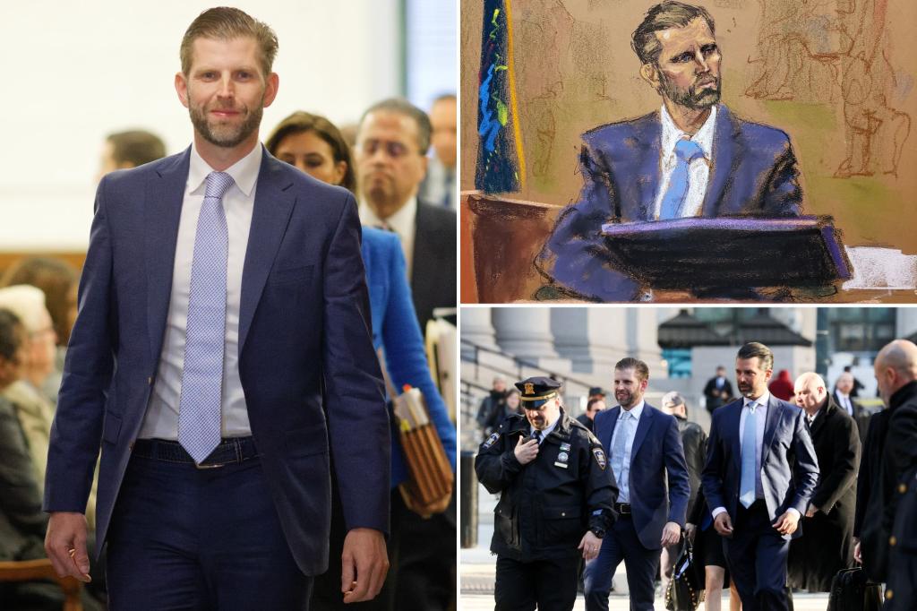 Eric Trump, like Don Jr., denies involvement in dad Donald’s financial statements that are key at fraud trial