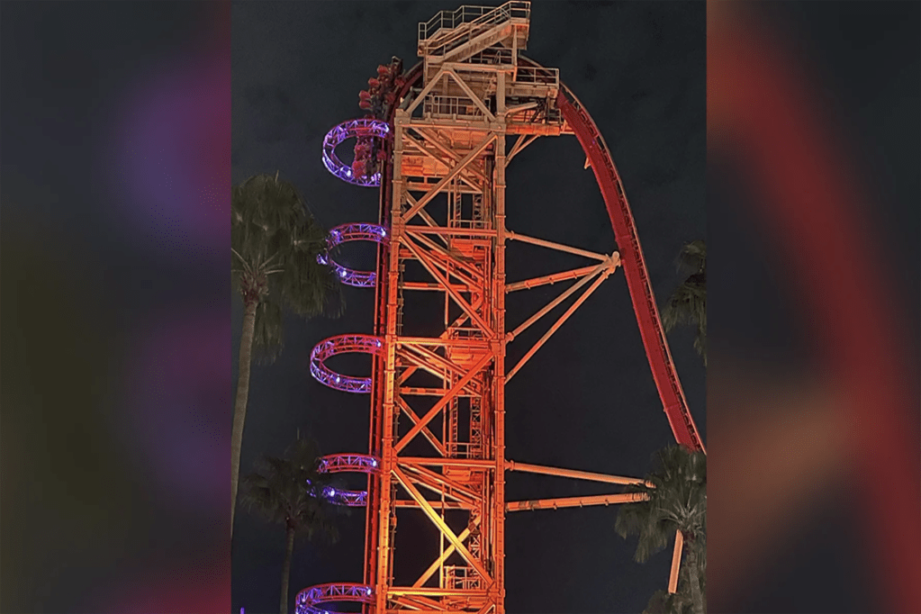 Florida amusement park riders stuck in vertical position for nearly an hour: ‘Way up there’