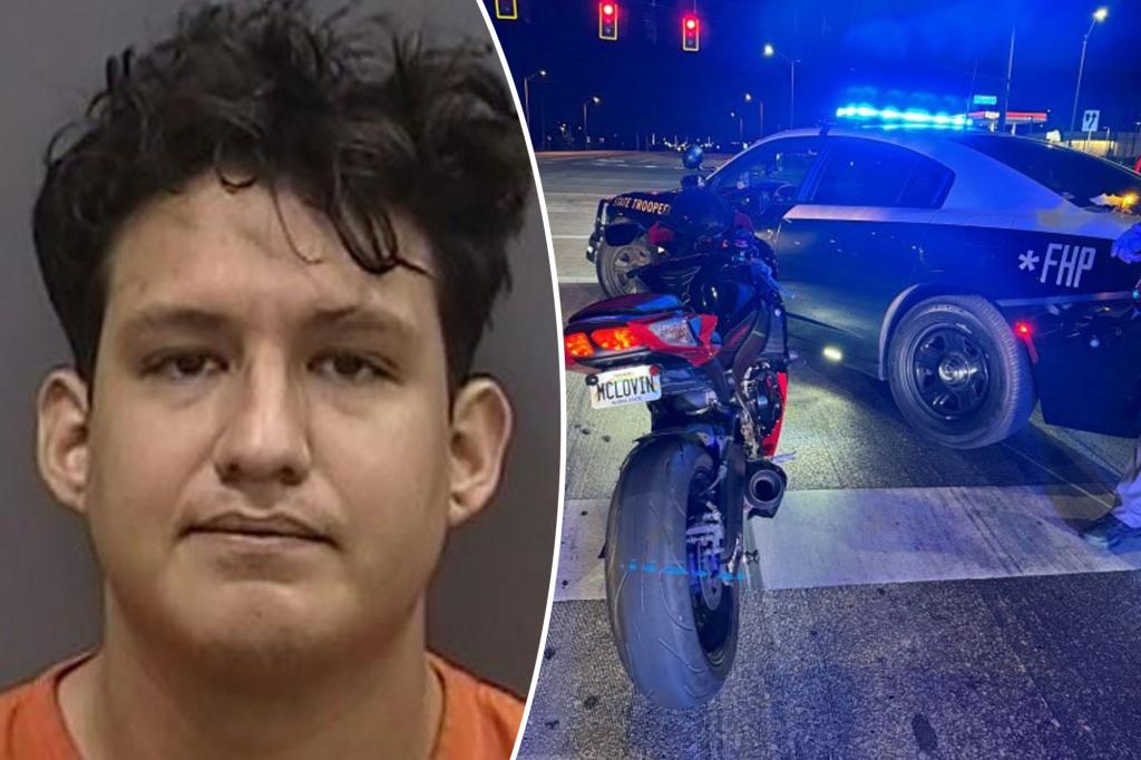Florida man with fake ‘MCLOVIN’ license plate takes cops on 110mph motorcycle chase — in 45mph zone