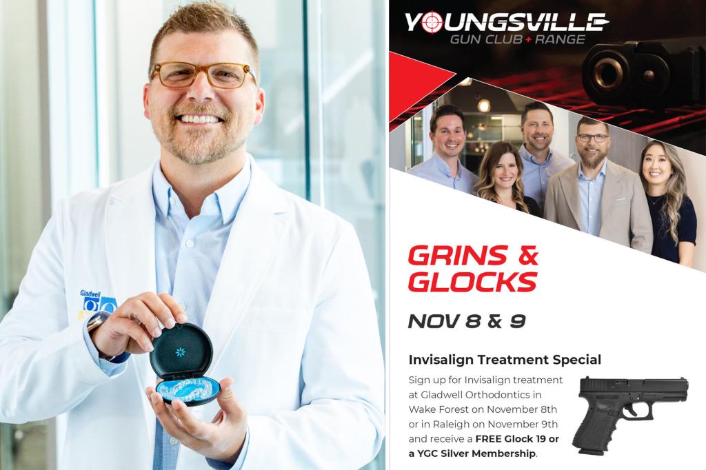 Guns ‘n’ gums: North Carolina orthodontist offers free pistol with Invisalign discount