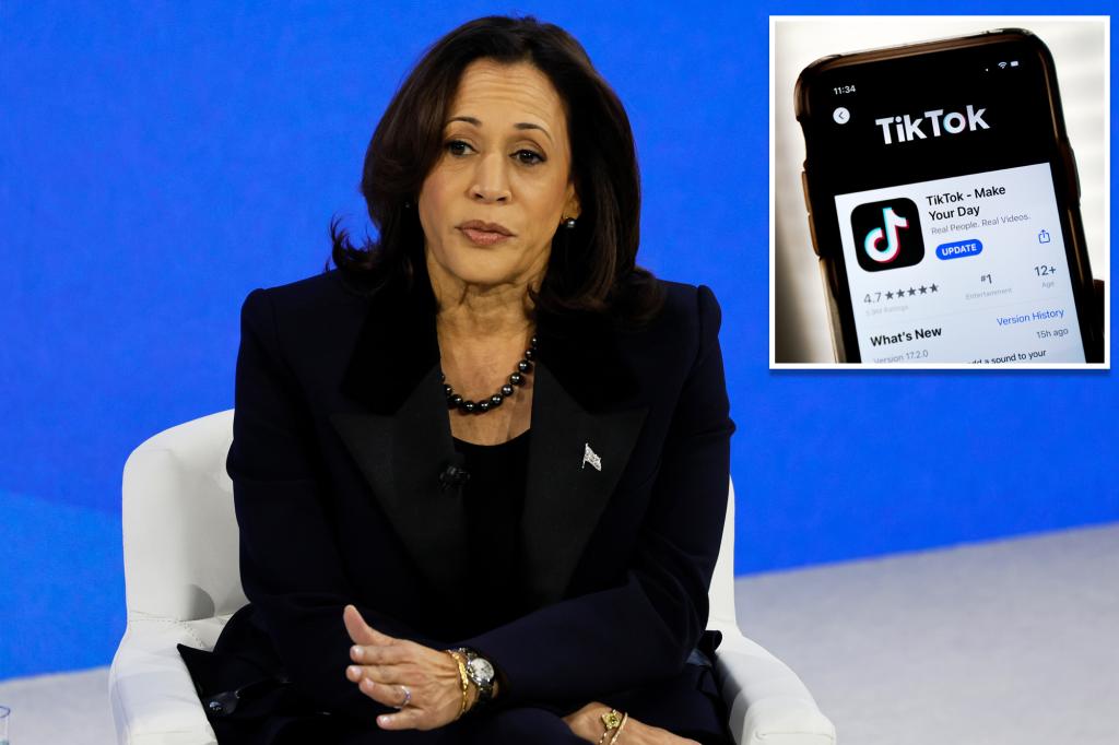 Kamala Harris deflects question about banning TikTok with Russia 2016 election interference rant